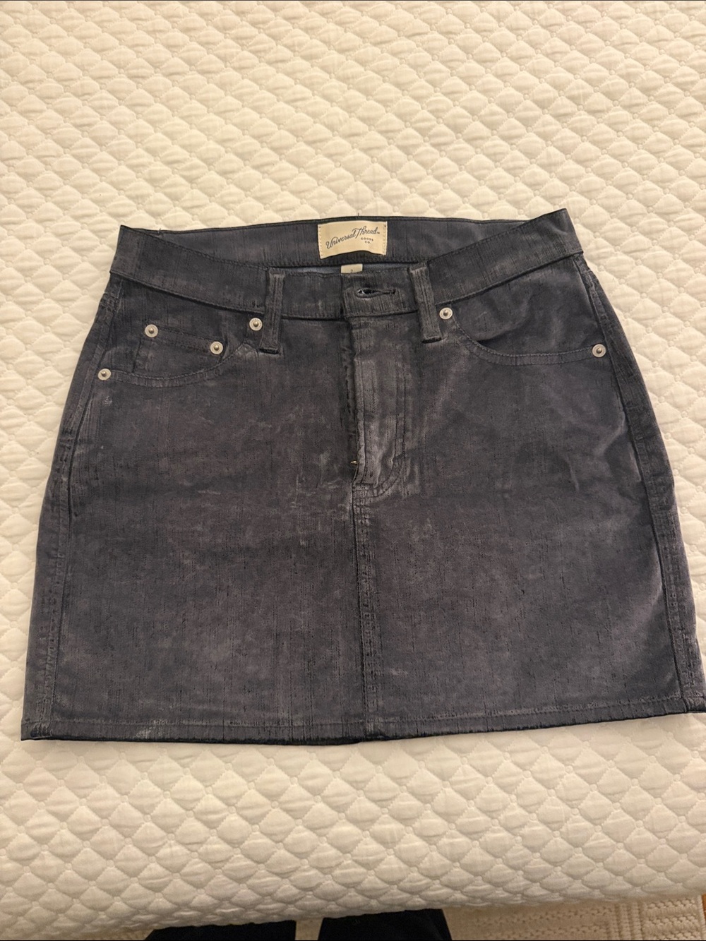 Universal Thread Washed Charcoal Denim Mini Skirt